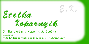 etelka kopornyik business card